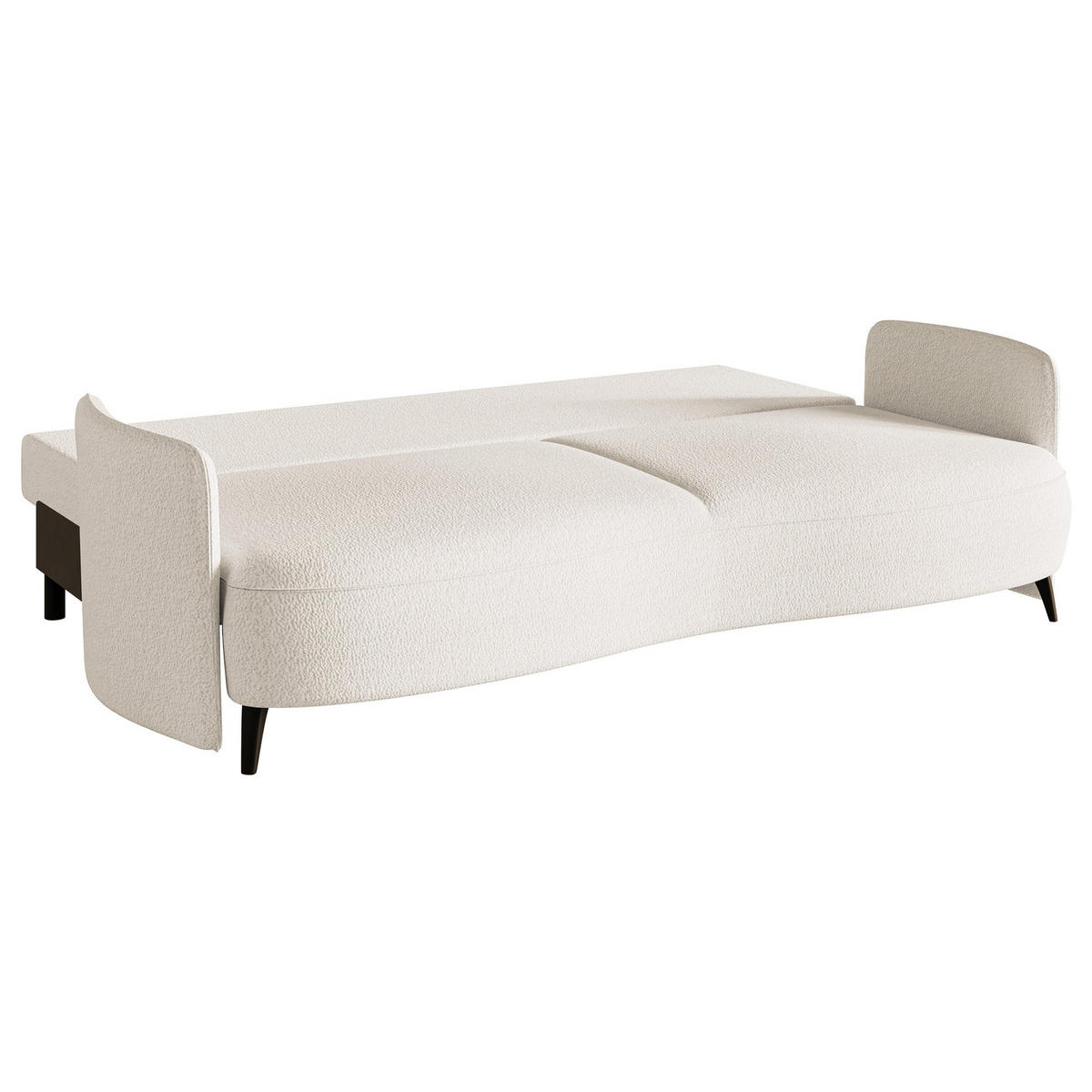 SOFA Raviolo Creme mit Bouclé-Bezug - Creme/Schwarz, Kunststoff/Textil (230/95/103cm) - Selsey