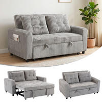 2-SITZER Schlafsofa Hellgrau 157.0/90.0/91.0 cm - Hellgrau, Textil (90/91/157cm)