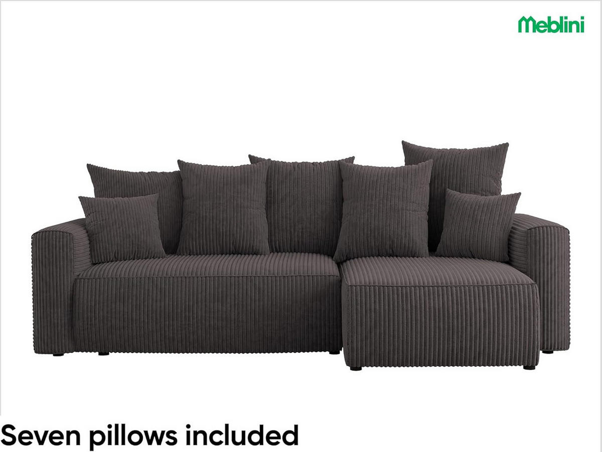 ECKSOFA SOLARIS L - Blau/Grau, Holzwerkstoff (238/142cm) - Meblini