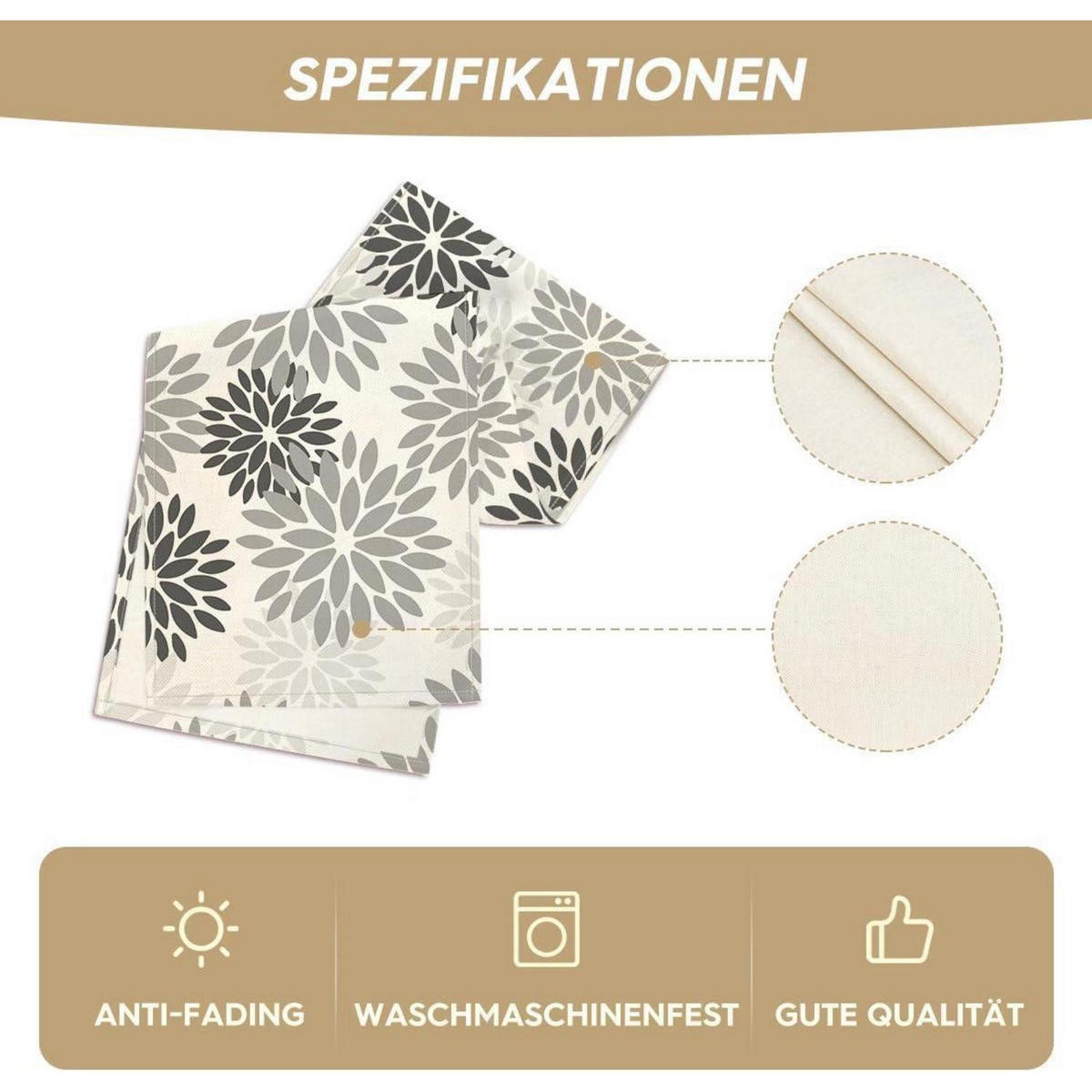 TISCHLÄUFER Blumen Grau 40 x 240 cm - Multicolor, Textil (240/40/1.5cm)