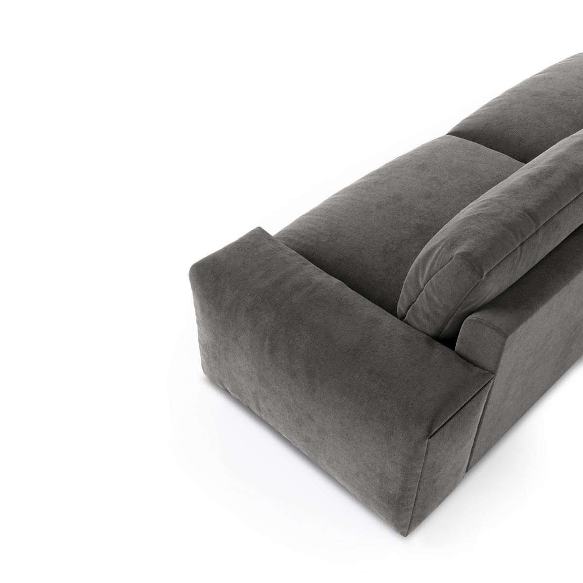 SOFA 4-SITZER Samt Graphitgrau 240cm - Graphitfarben/Grau, Textil (240/47/120cm) - Sia Home