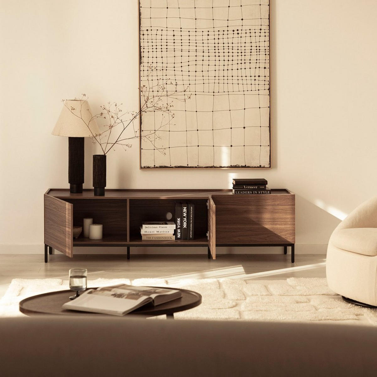 TV-ELEMENT Peyton Walnuss 180 cm x 50 cm - Walnussfarben, Holzwerkstoff (180/50/40cm) - Klast Home