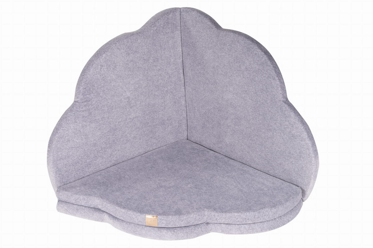 SPIELMATTE für Kinder, Wolke, Samt, Hellgrau - Grau, Textil (160/160cm) - MeowBaby