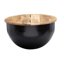COUCHTISCH Industrial-Style Mango-Holz mit Metall, Aufklappbarer Stauraum - Schwarz, Holz/Metall (60/60/34cm) - KADIMA DESIGN