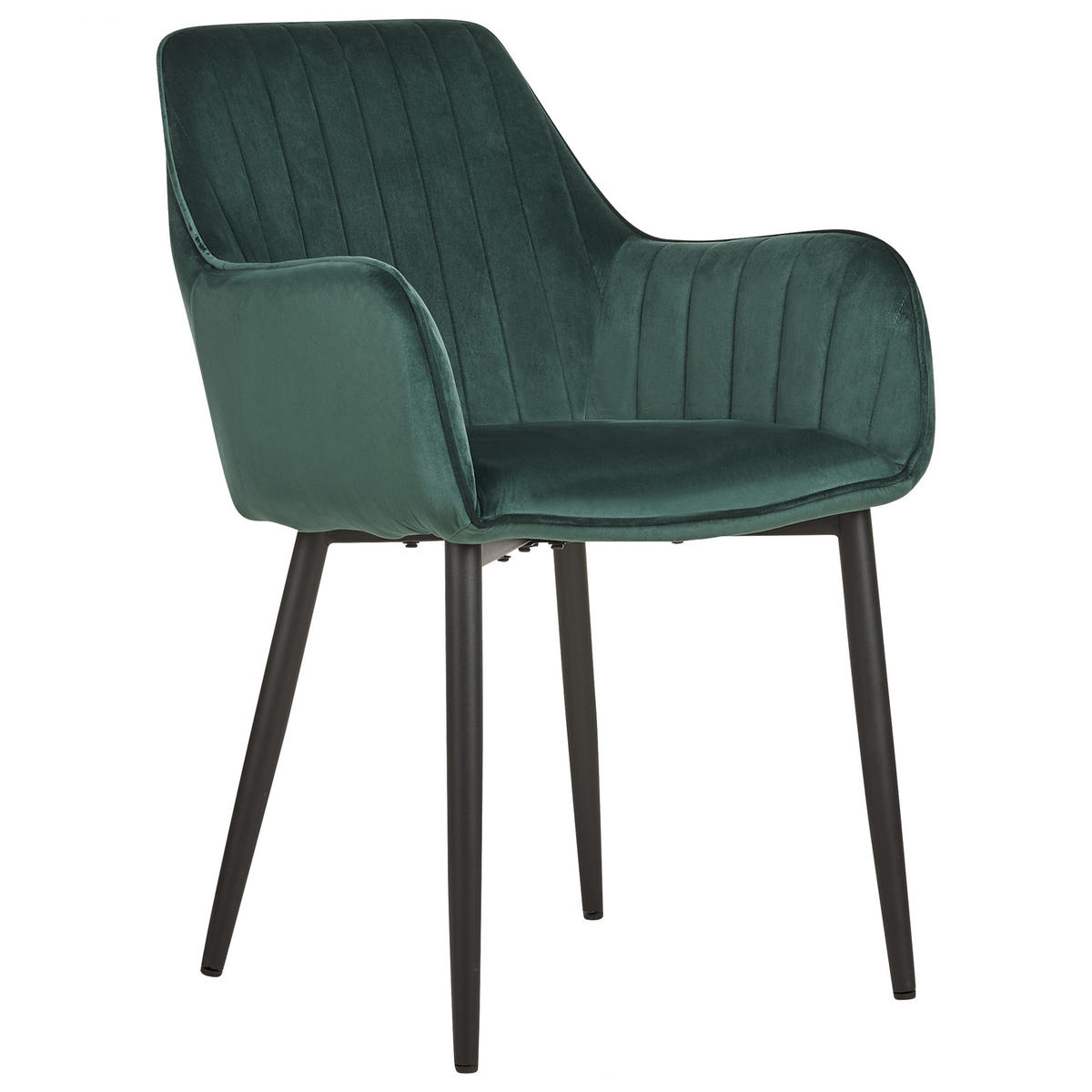 ÉTKEZŐSZÉK 2 darabos Szett Bársony sötétzöld Wellston - fekete/sötétzöld, textil (60/84/61cm) - Beliani