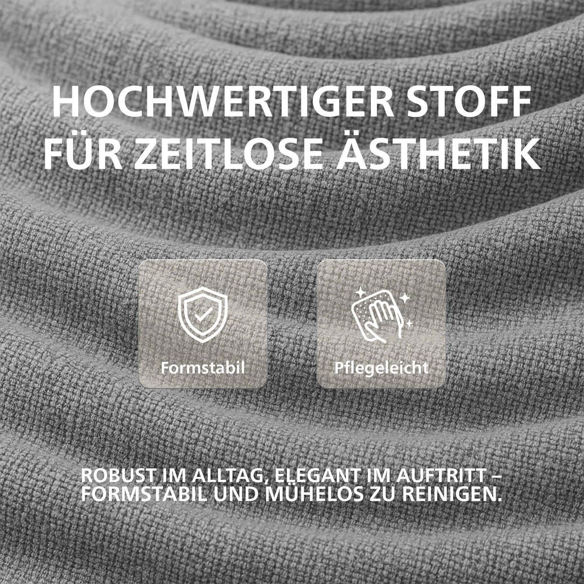 ESSZIMMERSTUHL Stoff Grau - Schwarz/Grau, Textil/Metall (58/85/63cm) - CLP