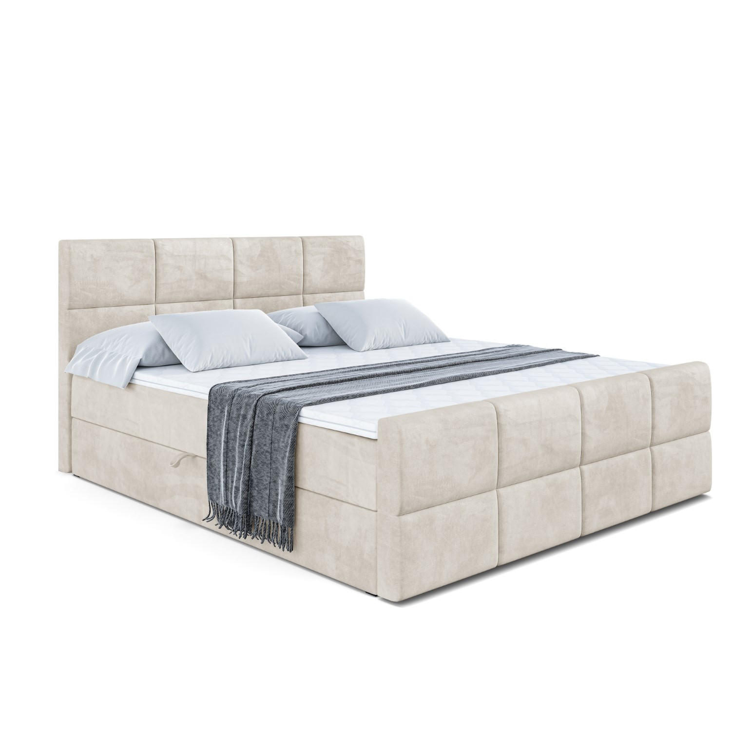 ALTDECOR AMERICKÁ postel ARDENI-Z – 200 x 200 cm – H4 – ecru