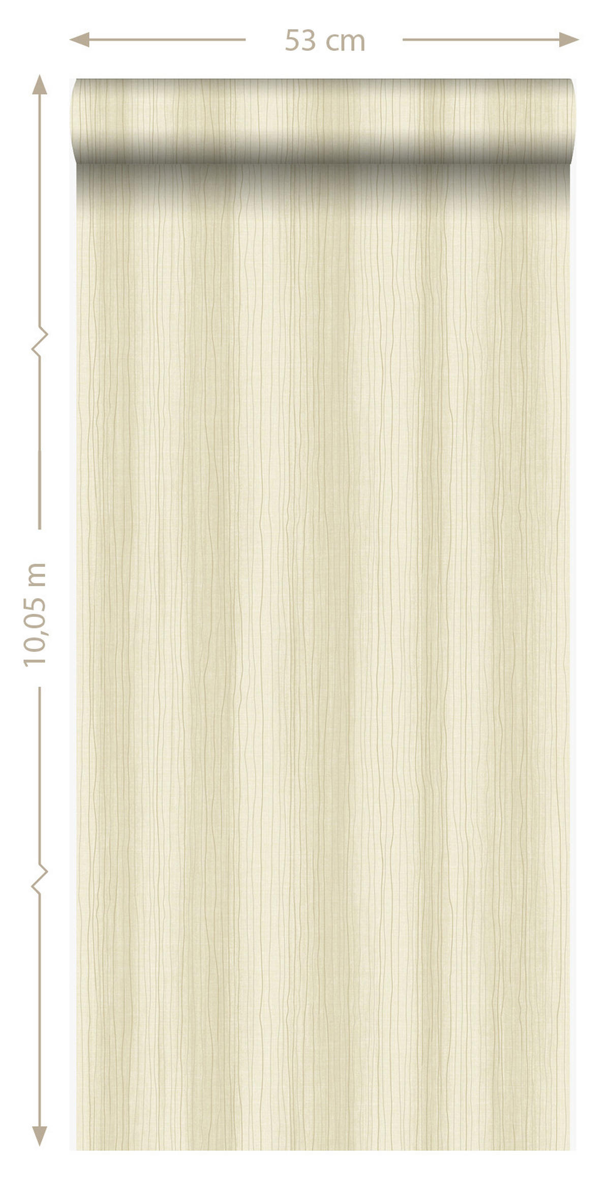 TAPETE Streifenmuster 53 cm x 10.05 m - Beige, Papier (53/1000cm) - Origin Wallcoverings