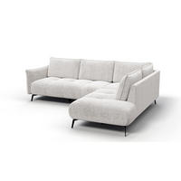 ECKSOFA AERA 5-Sitzer rechts, ecru - Ecru/Schwarz, Holz/Textil (268/206cm) - Courtois Laville