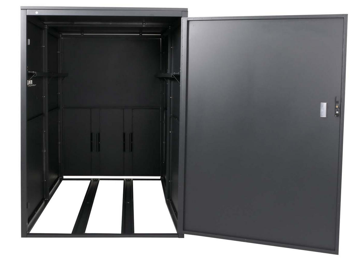 FAHRRADGARAGE 2er 160x113x209cm abschließbar Metall Anthrazit - Anthrazit, Metall (113/160/209cm) - PROREGAL