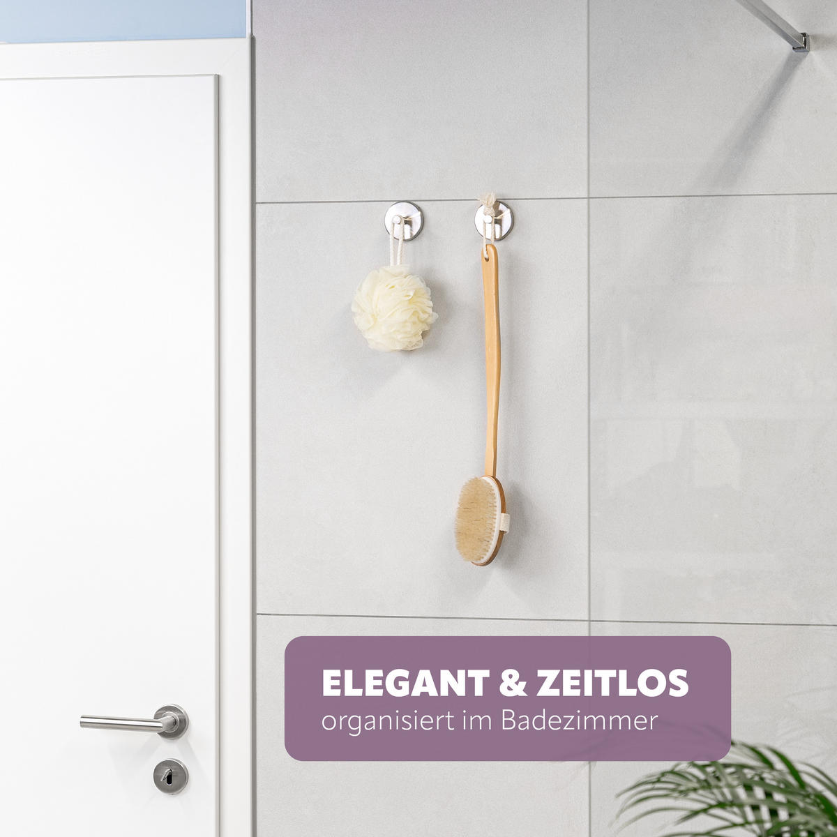 HANDTUCHHAKEN PIAZZA 2er-Set, Edelstahl, matt - Edelstahlfarben, Metall (6/4.5/6cm) - bremermann