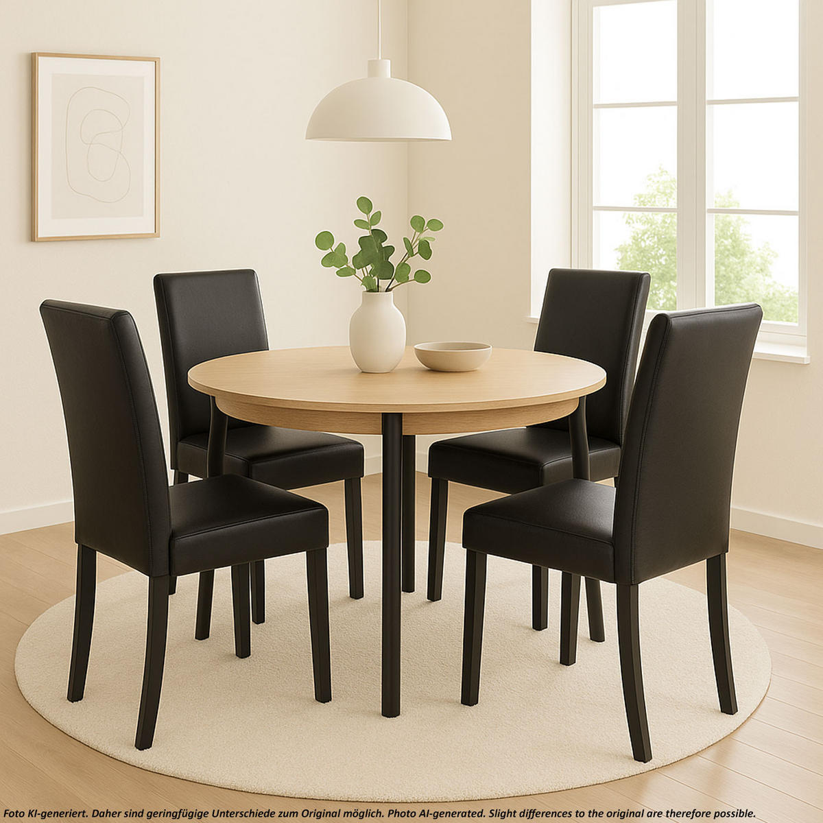 ESSZIMMERSTUHL Schwarz, Schwarz - Schwarz, Leder (43/90/56cm) - MCW