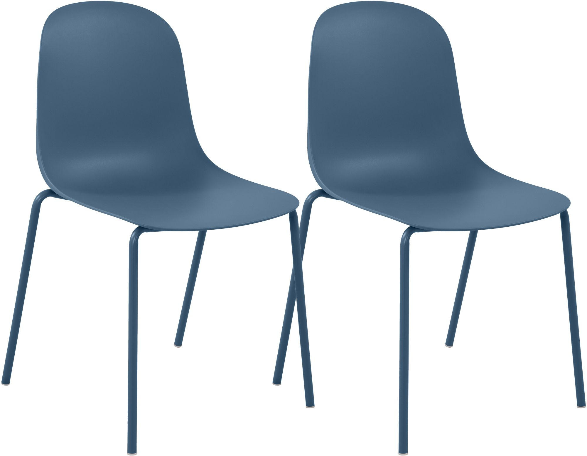 STAPELSTUHL 2 Kunststoff Blau - Blau, Kunststoff/Metall (51/85/55cm) - CLP