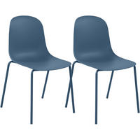STAPELSTUHL 2 Kunststoff Blau - Blau, Kunststoff/Metall (51/85/55cm) - CLP