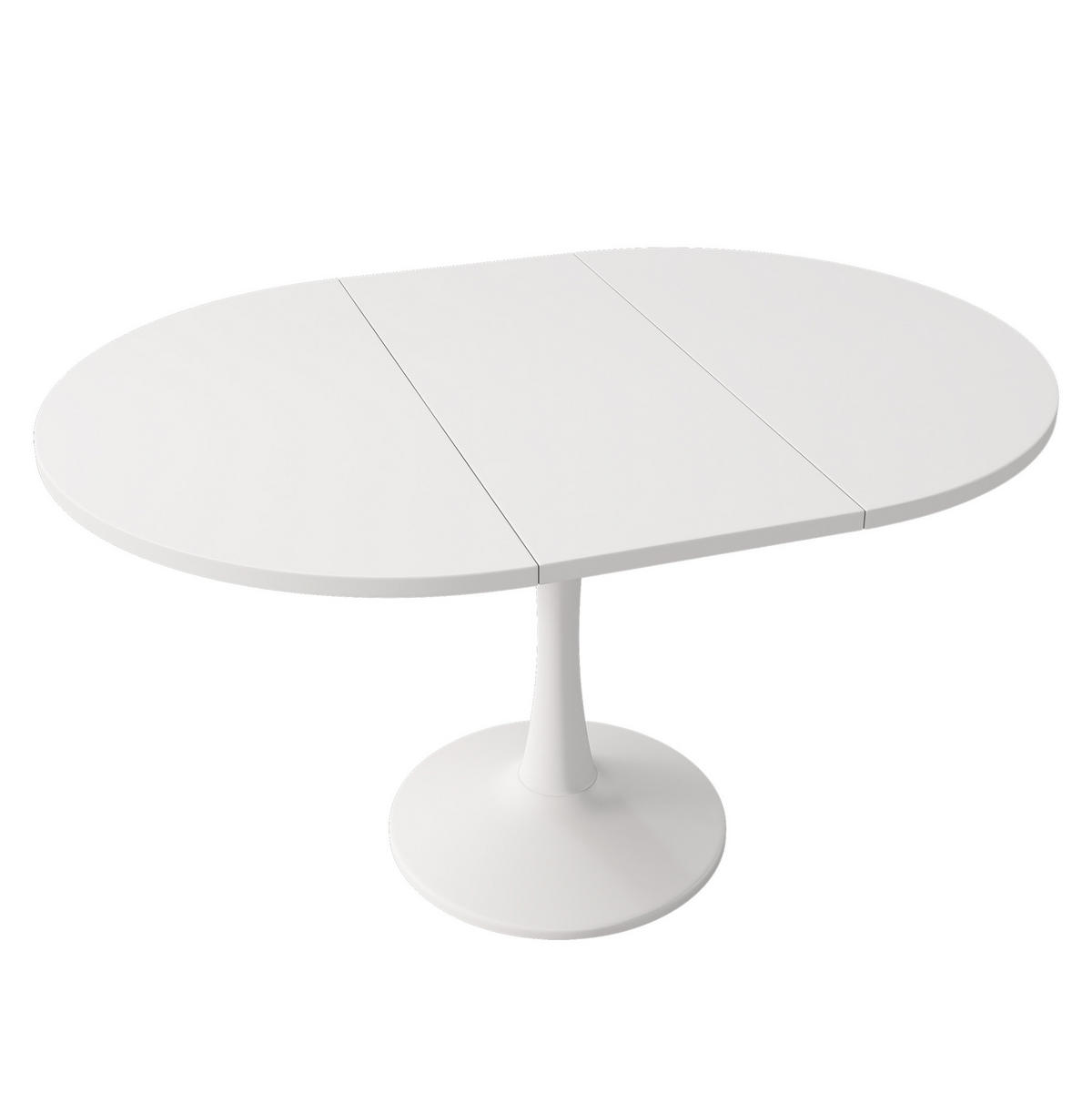ESSTISCH oval 100/100/75 cm weiß mit modernem Design - Weiß, Holzwerkstoff (100/140/75cm) - OKWISH