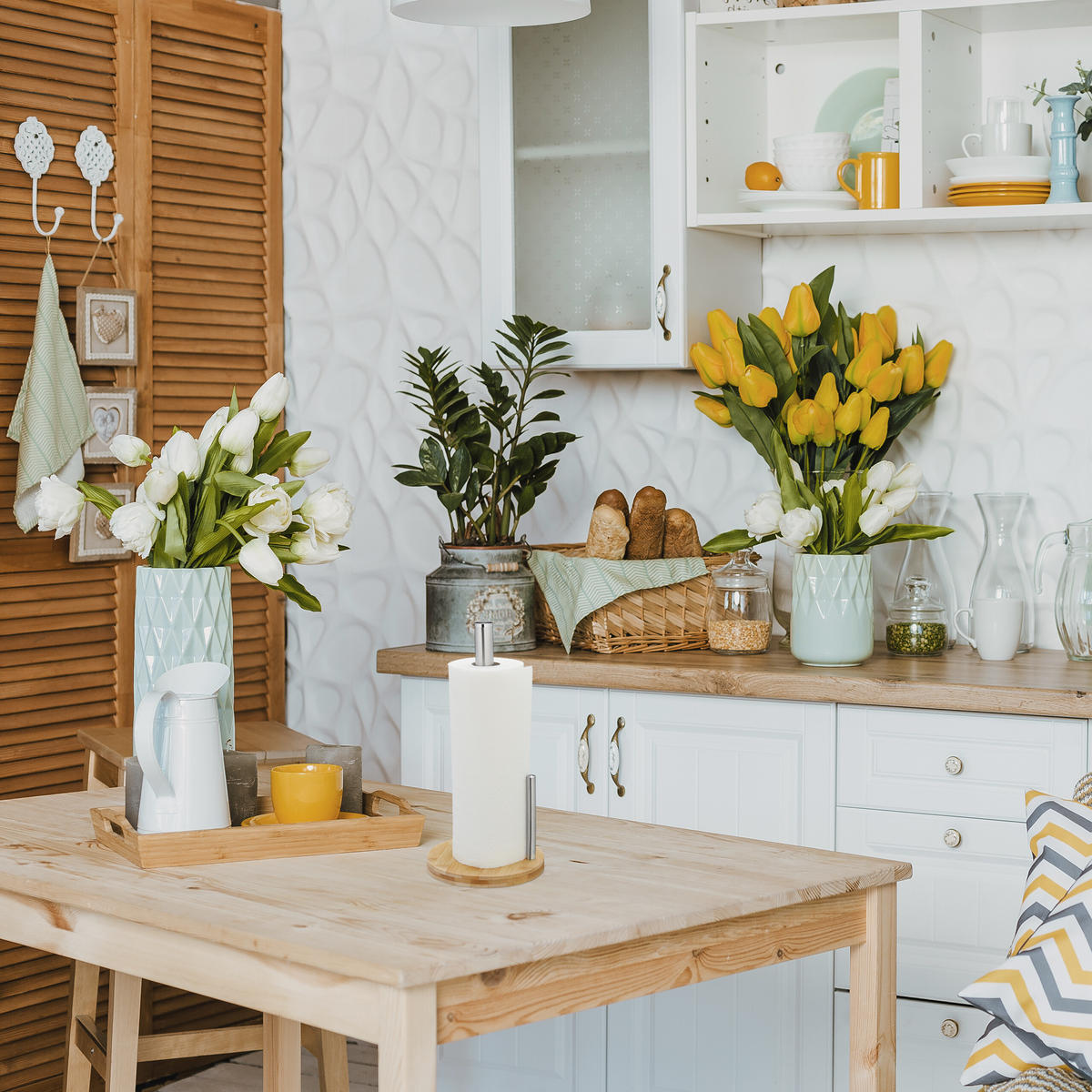 KÜCHENROLLENHALTER - Multicolor, Holz/Metall (16/33/16cm) - Relaxdays