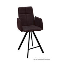 THEKENSTUHL drehbar (4er-Set) Despina 52x109x60 Schwarz/Espresso - Dunkelbraun/Schwarz, Kunststoff (60/109/52cm) - 58aufmkessel