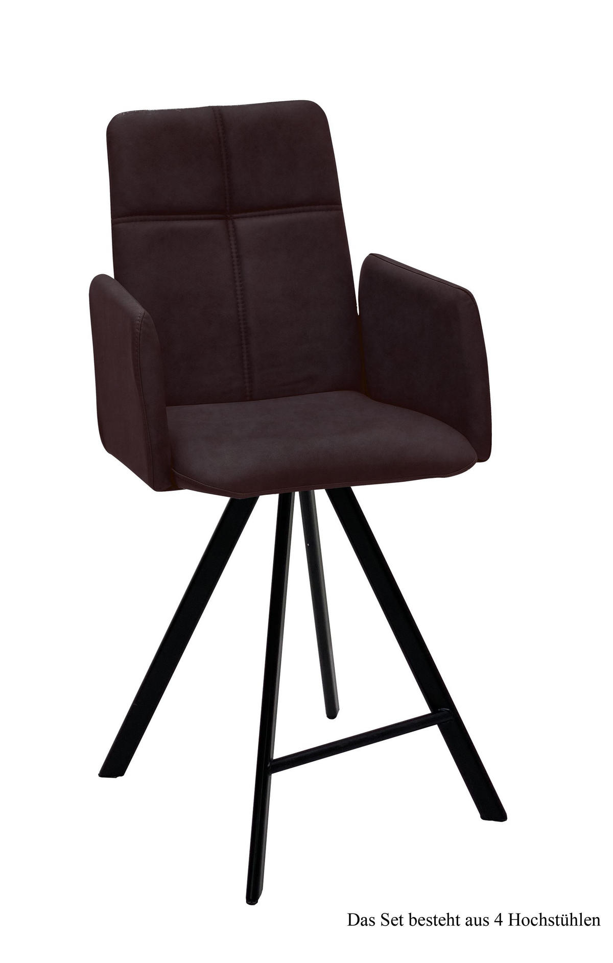 THEKENSTUHL drehbar (4er-Set) Despina 52x109x60 Schwarz/Espresso - Dunkelbraun/Schwarz, Kunststoff (60/109/52cm) - 58aufmkessel