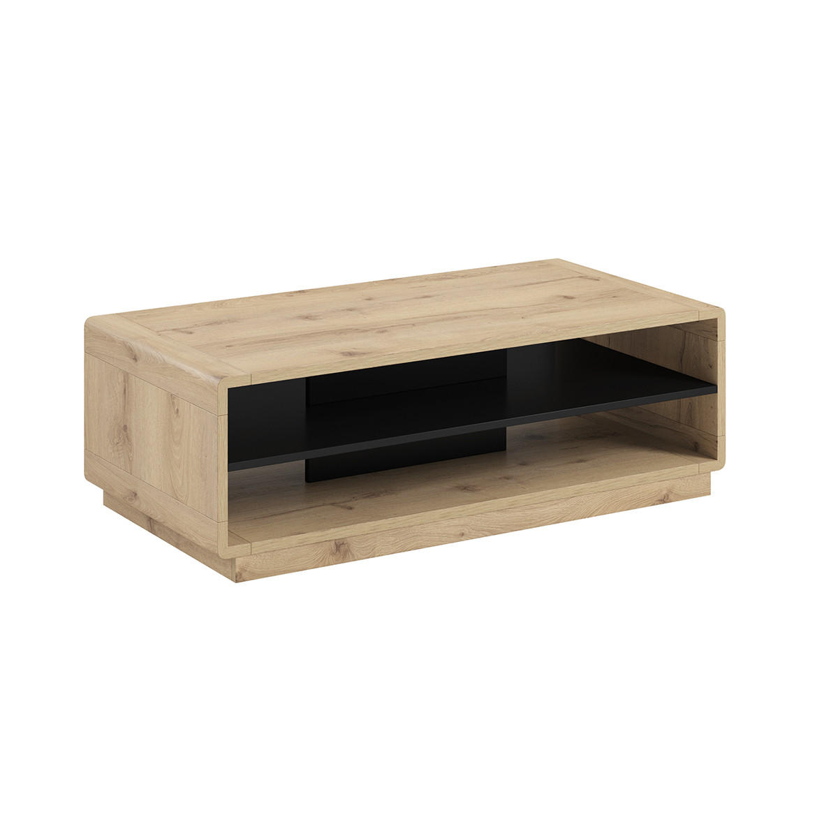 KONFERENČNÝ STOLÍK Raven Matná čierna a drevo - čierna, kompozitné drevo (60/120/40cm) - Petits-meubles