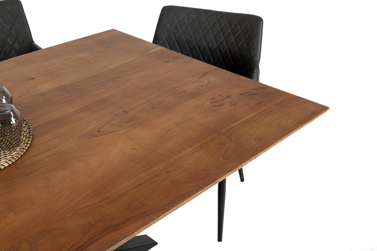 ESSTISCH ABBY - Schwarz/Braun, Holz/Metall (100/240/77cm) - SAM