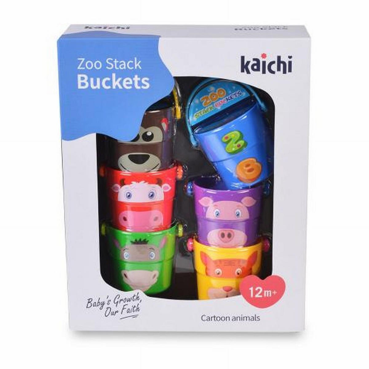SANDSPIELZEUG K999-219B rot 6 bunte Eimer, Wasser und Sand, Kunststoff, ab 12 Monaten, Strandspiel - Rot, Kunststoff (7/7/23cm) - Moni