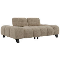TROJMIESTNA POHOVKA NERANO - Béžová tkaná ženilka - čierna/béžová, kov/textil (220/88/146cm) - MKS