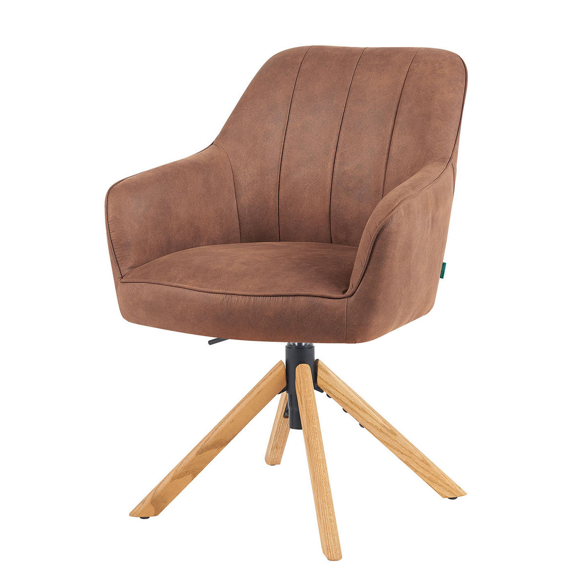 BÜROSTUHL Mika-Jaro - Honigeiche/Braun, Eichenholz/Holz (60/88/65cm) - DUBI Möbel