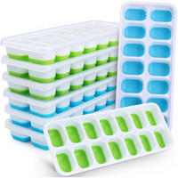 EISWÜRFELFORM 8-teiliges Set Silikon BPA Frei mit Deckel - Multicolor, Kunststoff (25/2/10cm)