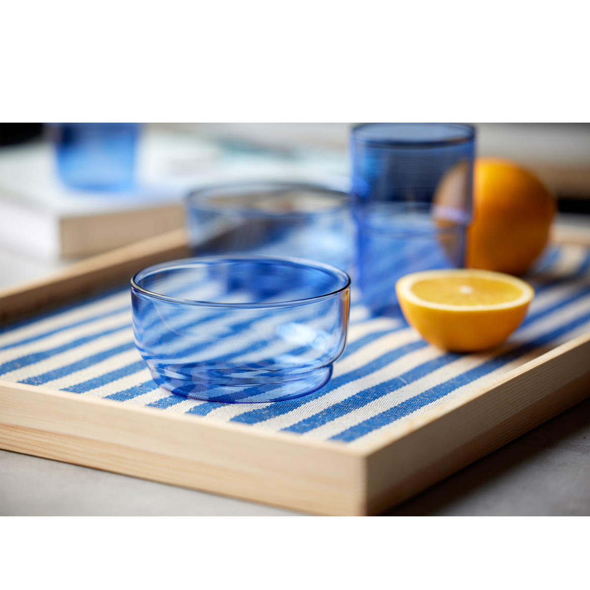 GLASSCHALE Torino 2er Set, Glas, Blau, 12 cm - Blau, Glas (12.2/13/12.4cm) - Lyngby Glas