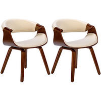 ESSZIMMERSTUHL Foley 2er Set 76x62x52 cm walnuss/creme - Nussbaumfarben, Holz (62/76/52cm) - furnicato