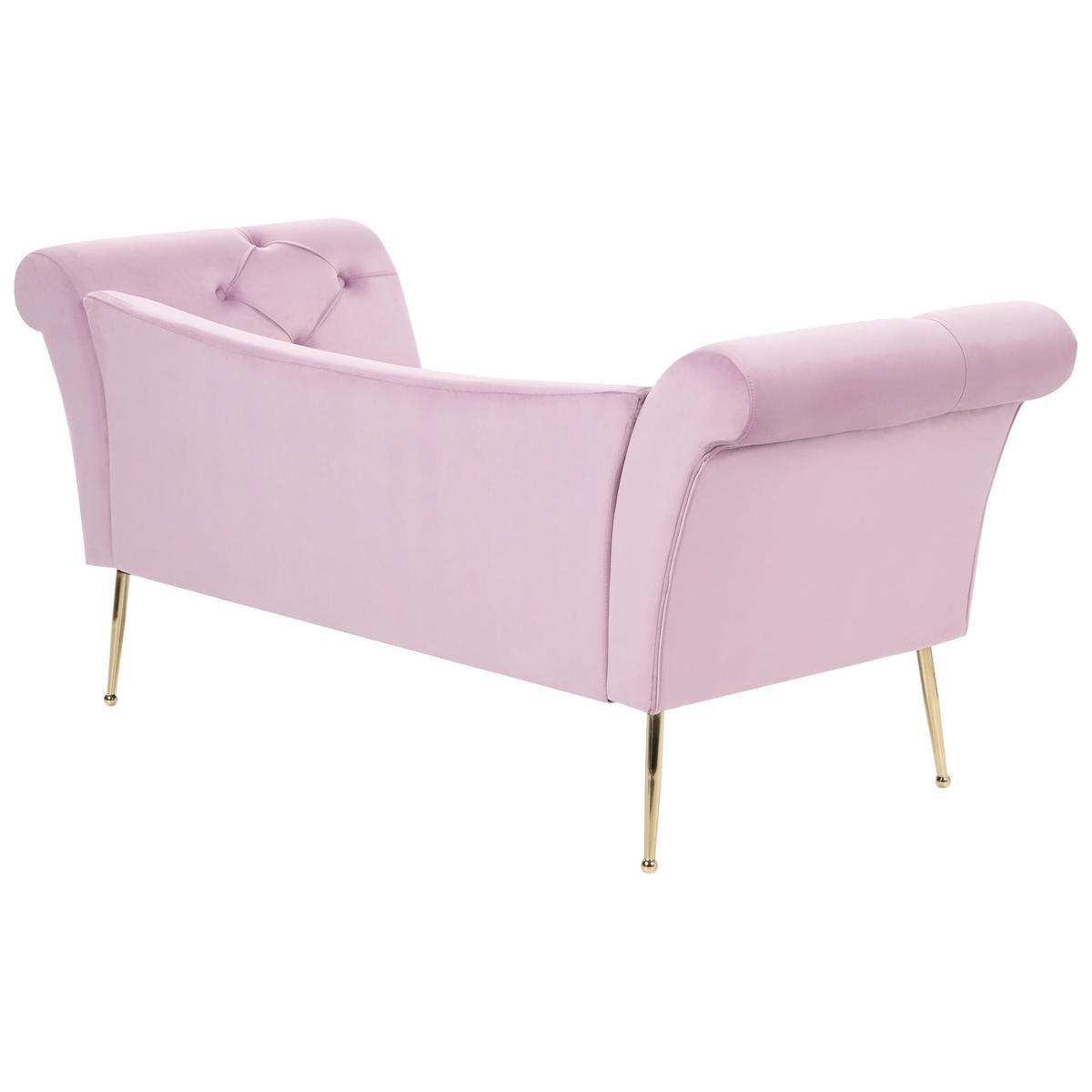 ČALOUNĚNÉ LEHÁTKO CHAISE LONGUE Sametová látka Světle fialové Nantilly - fialová, textil (175/76/70cm) - Beliani