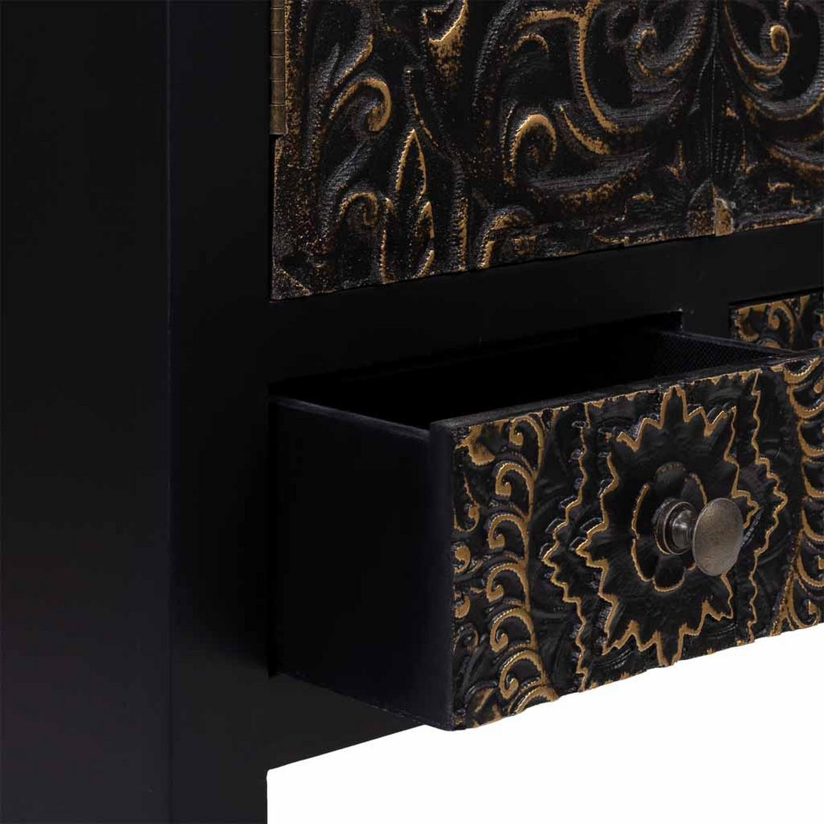 SCHRANK aus Holz 50x35x121 cm - Schwarz, Holz (50/121/34cm) - Wanderlust