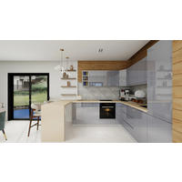WINKELKÜCHE 240 cm x 280 cm - Aspen KA11-M280 - in Grau/Hochglanz - Grau, Holz (520/212/58cm) - Milaros Markt