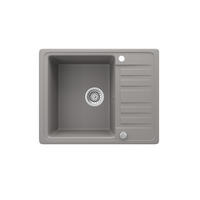 SPÜLBECKEN Beton 57.5 x 46 cm mit Trockenplatz - Schieferfarben, Keramik (57.5/19/46cm) - Bergstroem