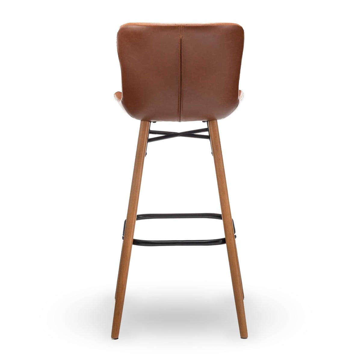 BARHOCKER (2er-set) braun - loft 51/46/105 cm - Braun, Leder (46/105/51cm) - Calicosy