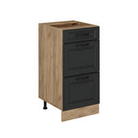 KÜCHENUNTERSCHRANK R-Line Anthrazit Landhaus 40 cm mit Schubladen, ohne Arbeitsplatte - Honigeiche/Anthrazit, Holzwerkstoff (40/81.6/46cm) - Vicco