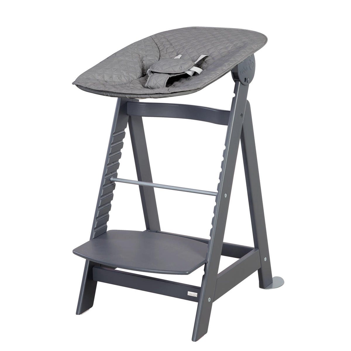 HOCHSTUHL-SET 2in1 Born Up Anthrazit - Anthrazit, Holzwerkstoff/Textil (46/94/66.5cm) - Roba