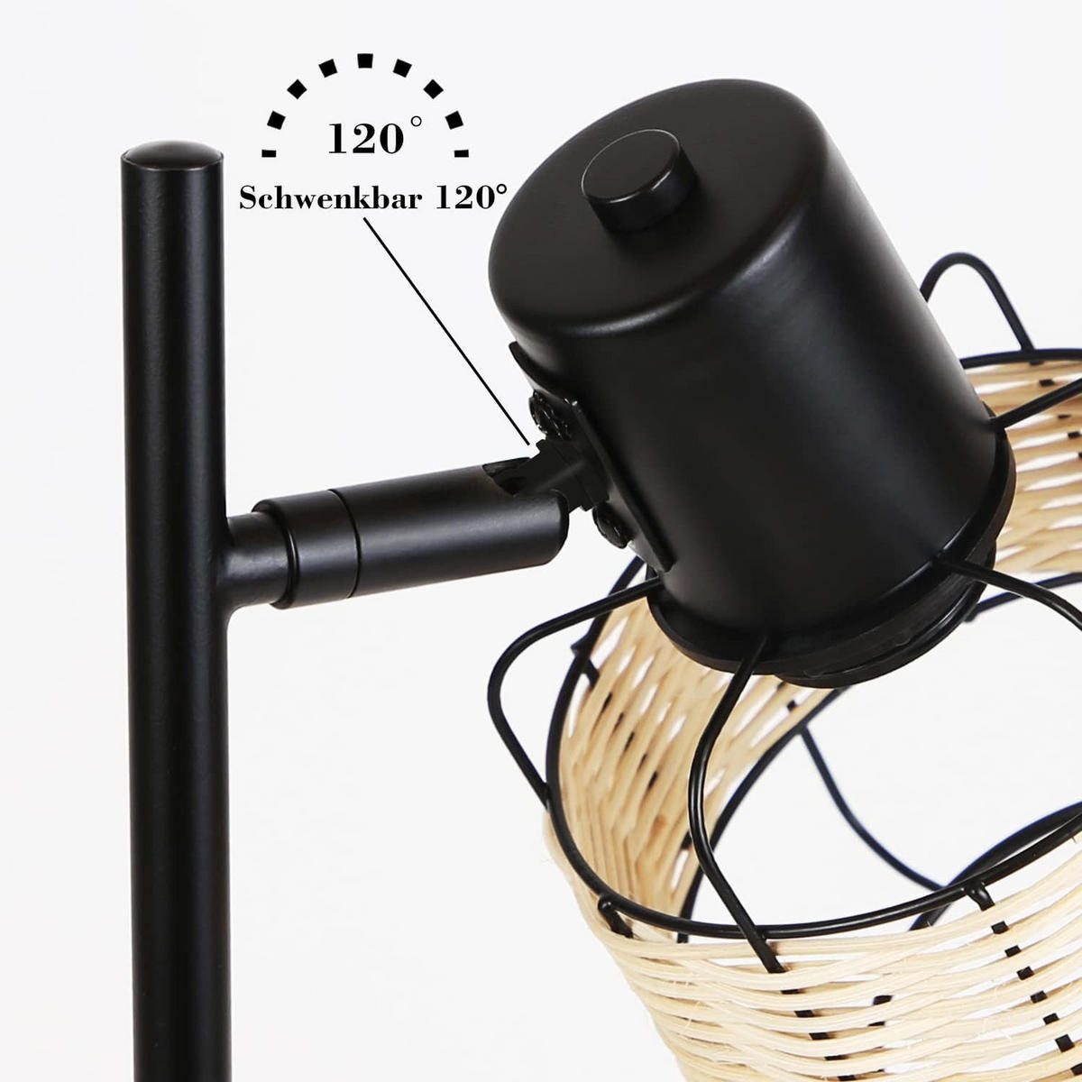 TISCHLEUCHTE Bambuskäfig 14/14/38 cm - Schwarz, Metall (14/14/38cm) - Nettlife