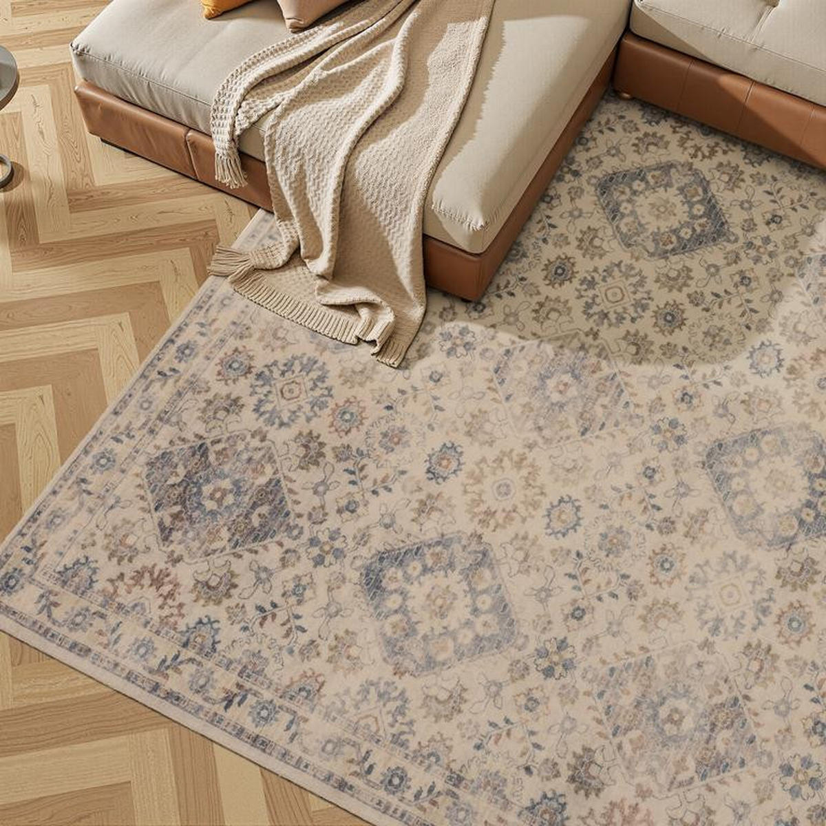 VINTAGE-TEPPICH Mastic Beige/Grau 160x230 cm - Multicolor, Textil (160/230cm) - Vercai Rugs