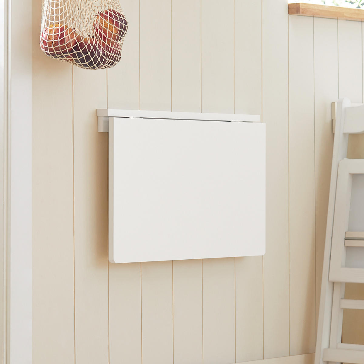 WANDKLAPPTISCH Weiß 60x40cm - Weiß, Holzwerkstoff (60/6/40cm) - SoBuy