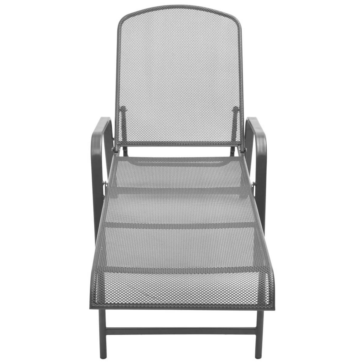 SONNENLIEGE Stahl Anthrazit - Anthrazit, Metall (183/103/66cm) - vidaXL