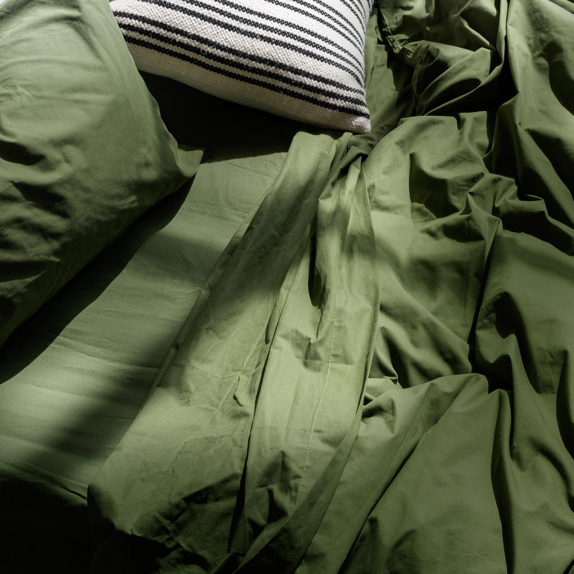 Thumbnail - Happy Friday Spannbetttuch, Olivgrün, Textil, Grafikmuster, 160x200 cm, Oeko-Tex®, Schlaftextilien, Bettwäsche, Bettlake...