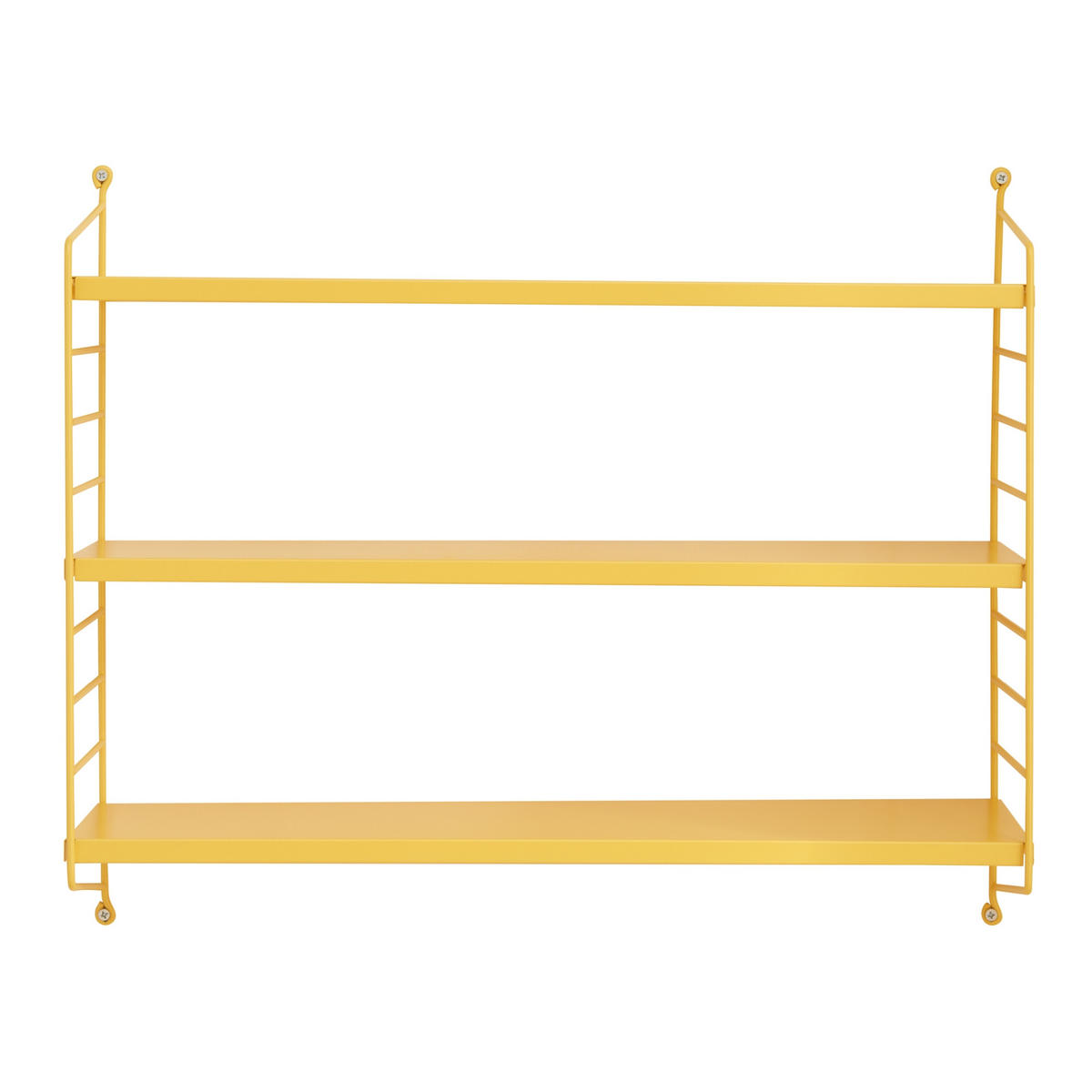 WANDREGAL-SET 3 TLG. Strängnäs - Gelb, Metall (60/50/15cm) - [en.casa]