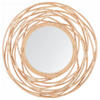 WANDSPIEGEL Rattan natürlich 75 cm Burgis - Beige/Naturfarben, Naturmaterialen (75/75/3cm) - Beliani