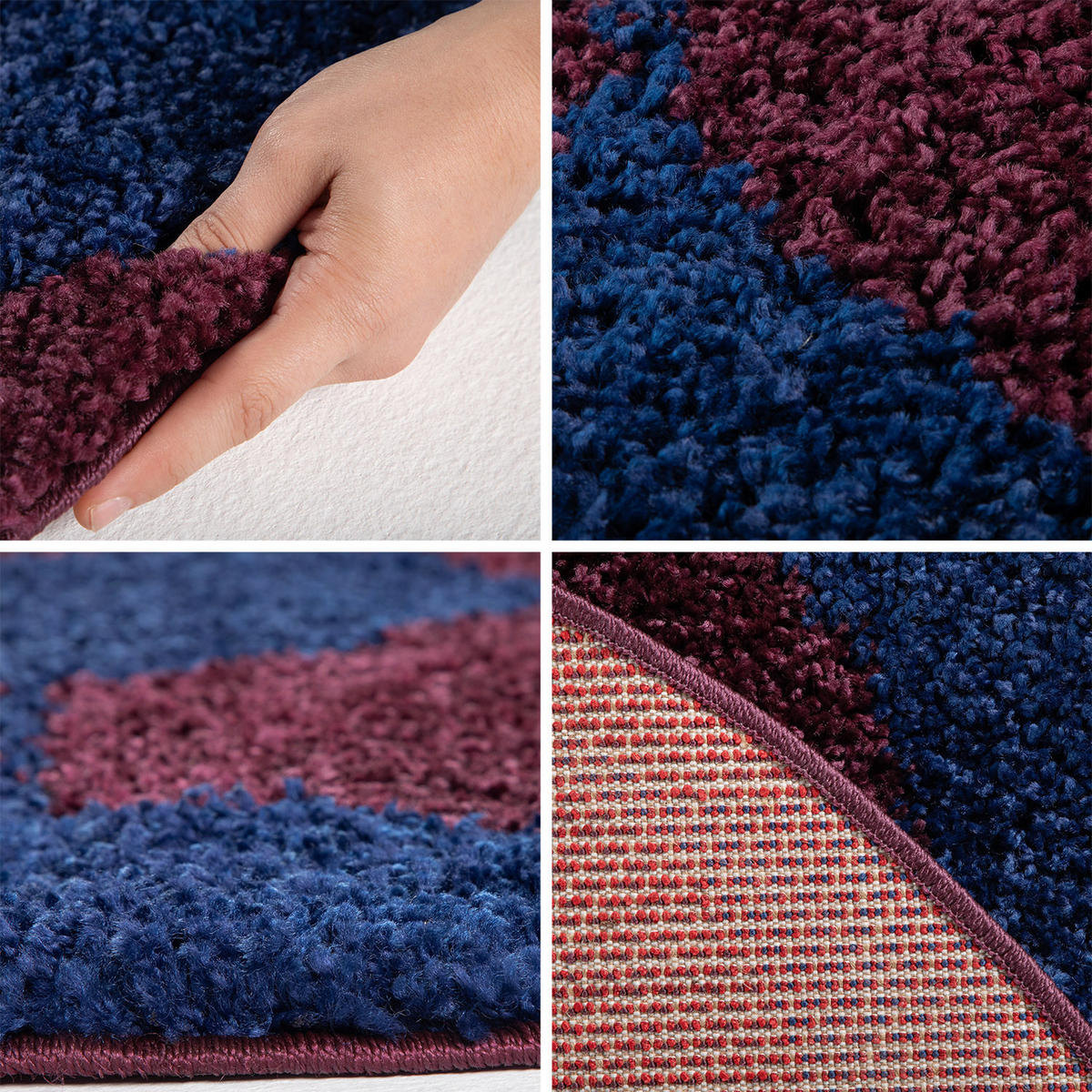 TEPPICH Kinder Hochflor Fußball Motiv Polypropylen Kinderzimmer Marineblau Rund 100x100 - Blau, Textil (100/100cm) - KADIMA DESIGN