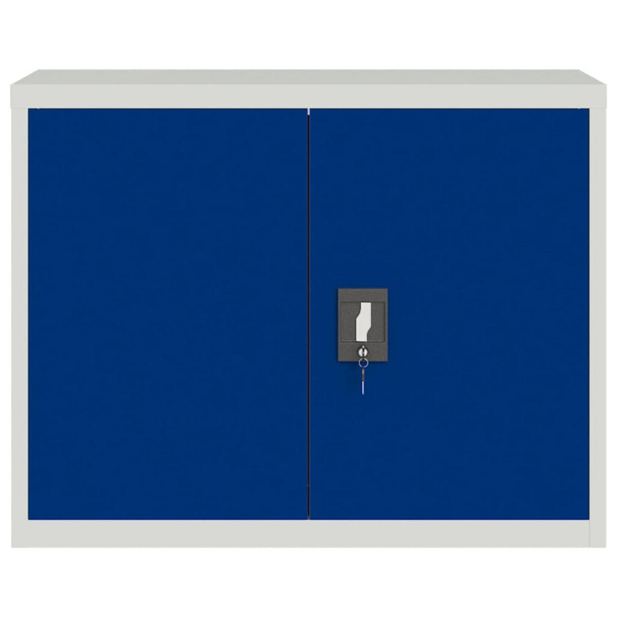 AKTENSCHRANK Hellgrau Und Blau 90/40/70 Cm Stahl - Grau, Metall (40/70/90cm) - vidaXL