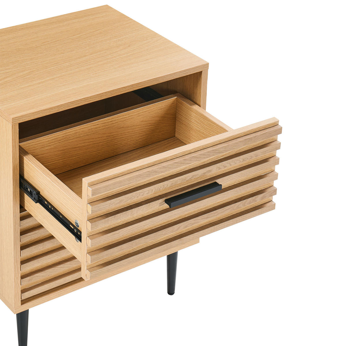 NACHTTISCH mit 2 Schubladen Hellbraun Keith - Hellbraun, Holzwerkstoff (40/48/60cm) - Beliani