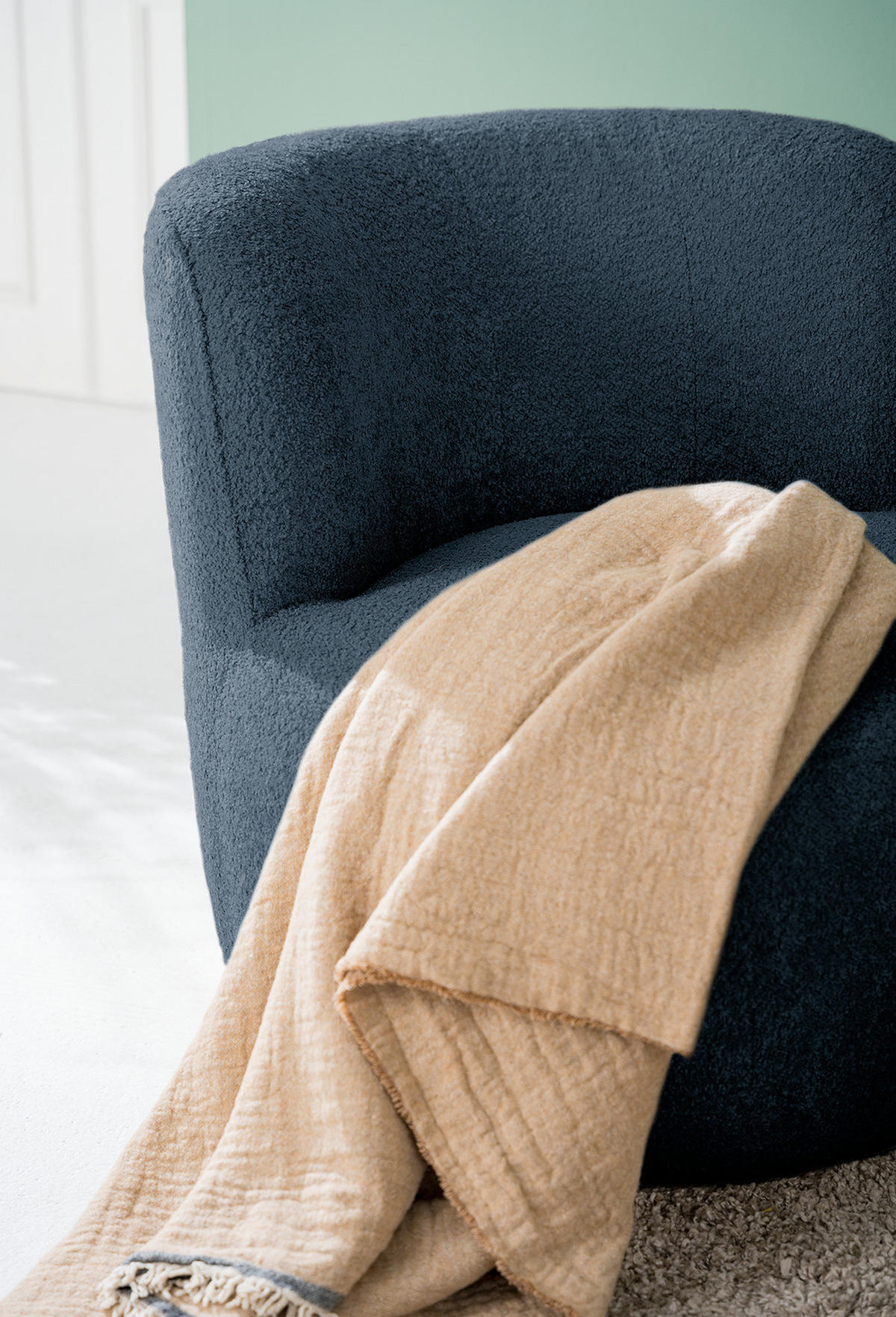 SESSEL - Schwarz/Dunkelblau, Kunststoff/Textil (78/75/84cm) - home24