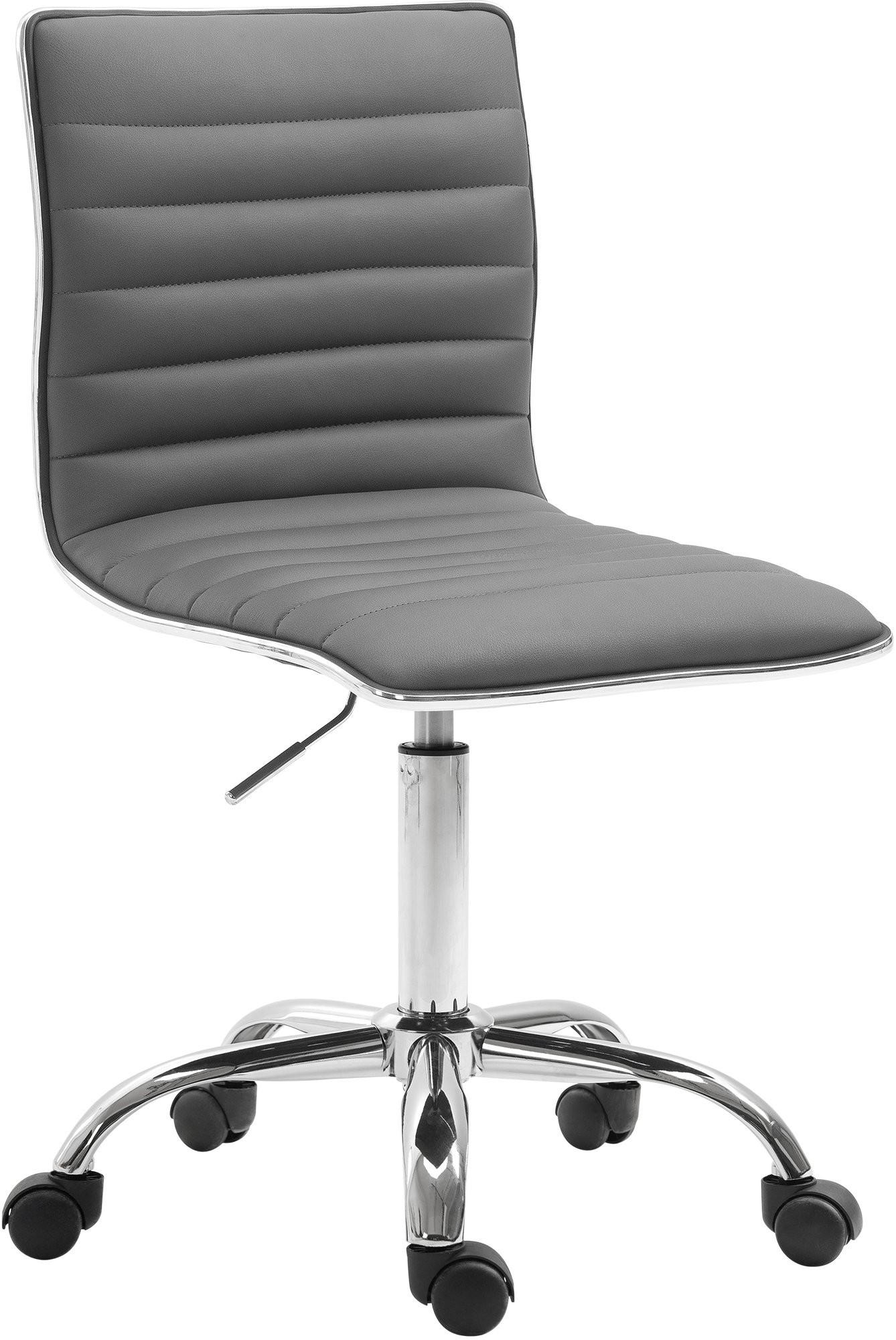 HOCKER Lederlook grau - Chromfarben/Grau, Textil/Metall (42/80/52cm) - CLP