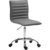HOCKER Lederlook grau - Chromfarben/Grau, Textil/Metall (42/80/52cm) - CLP